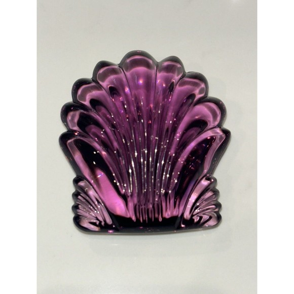 Waterford Other - WATERFORD CRYSTAL PURPLE AMETHYST SCALLOP SEA SHELL PAPERWEIGHT DECOR